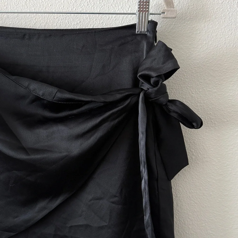 Black Mini Wrap Skirt - Picture 3 of 4